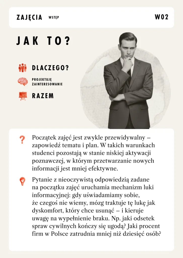 Karta „Jak to?” z talii do projektowania zajęć