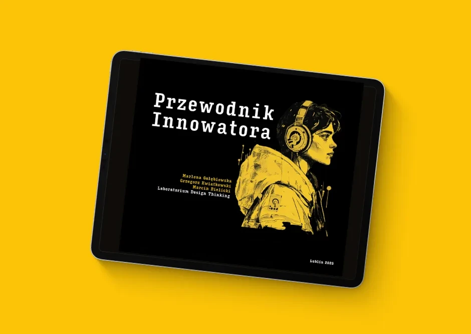Książka „Przewodnik innowatora” na tablecie